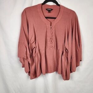 Express Women's Mauve Buttoned Blouse